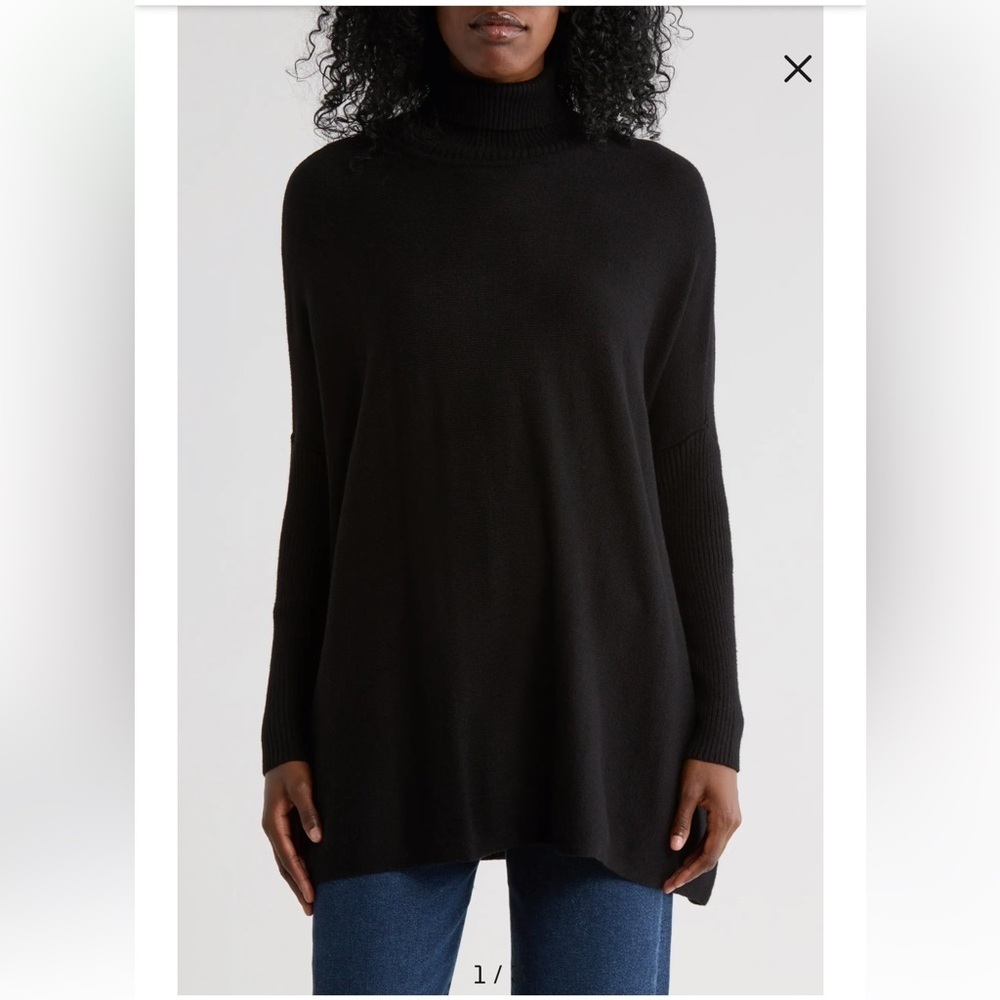 Joseph A Comfy Rayon Blend Black Crew Neck Sweater Size Small